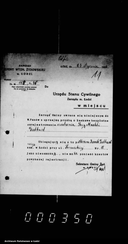 Obraz 14 z jednostki "Akta dotyczące spraw Urzędu Stanu Cywilnego"