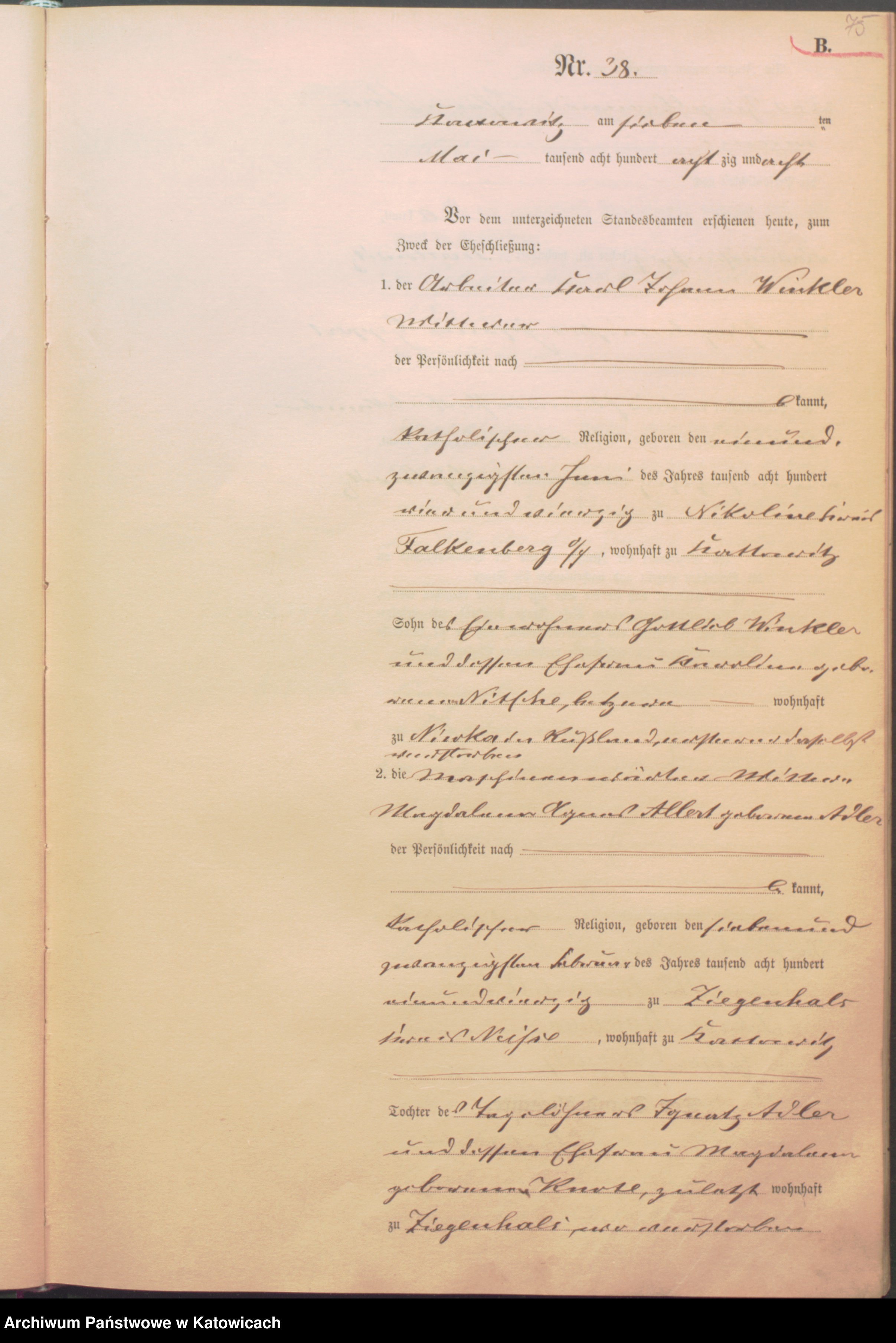 Skan z jednostki: Księga małżeństw nr 1 – 134