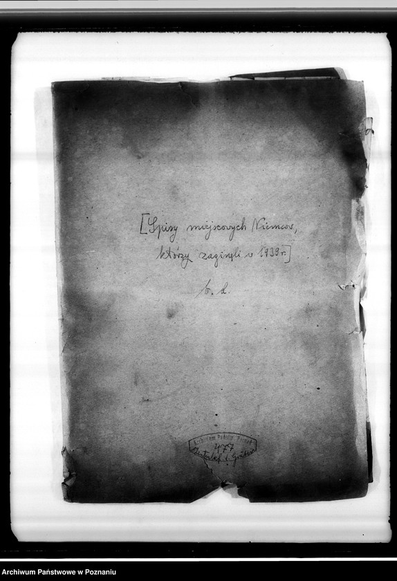 Obraz 4 z jednostki "Spisy miejscowych Niemców, którzy zginęli w 1939 roku"