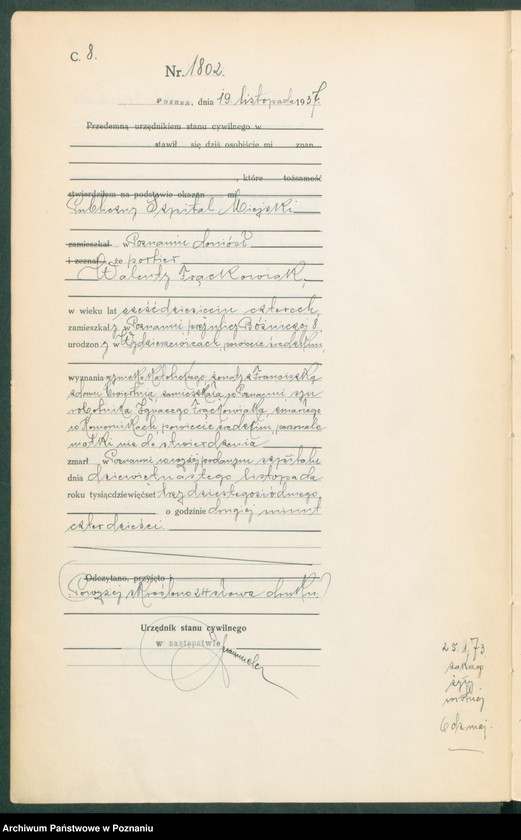 Obraz 10 z jednostki "Księga miejscowa zgonów tom IV [Rejestr główny zgonów]"