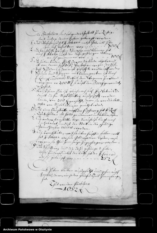 image.from.unit.number "Erbteilung unter die Erben des seeligen Schintzenbäumers, Pfarrers in Deutsch Eylau"