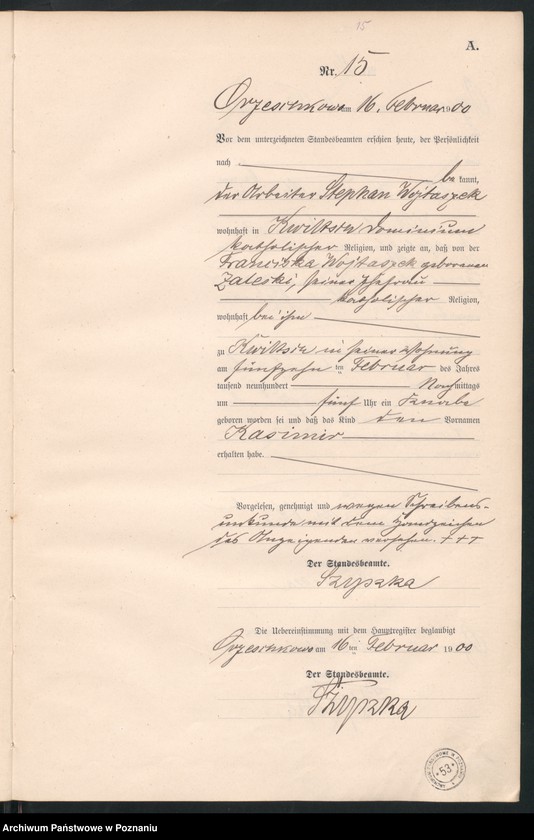 Obraz 18 z jednostki "Geburts-Neben-Register"