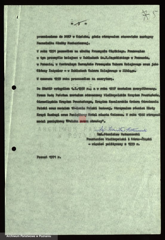 Obraz 14 z jednostki "Życiorys i wspomnienia inż. Stanisława Matuszewskiego powstańca wielkopolskiego i śląskiego."
