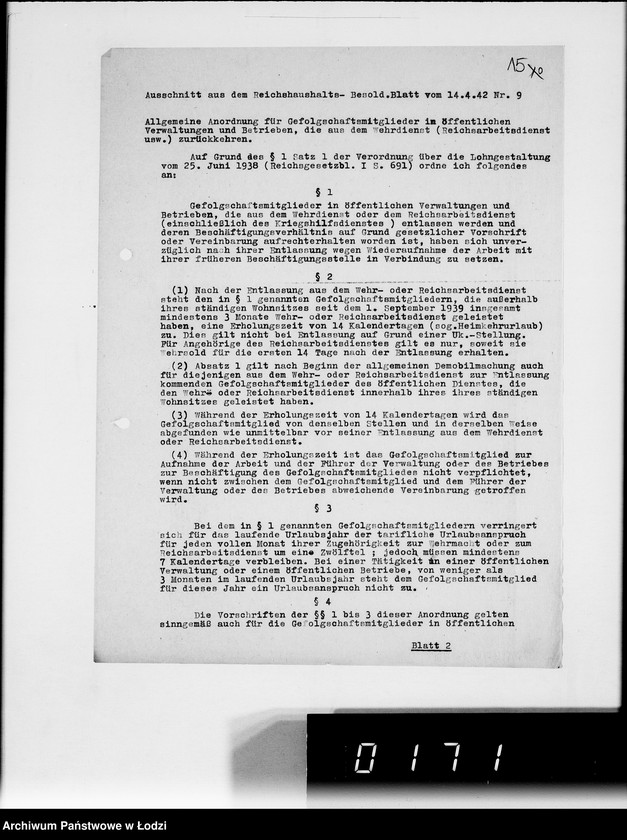 Obraz 20 z jednostki "Abschr.v.Verfg.[odpisy zarządzeń niemieckich z prasy urzędowej]"