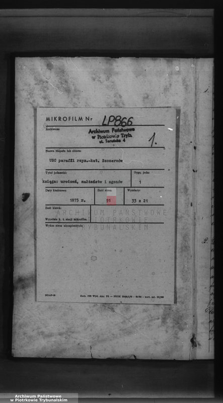 image.from.team "Akta stanu cywilnego Parafii Rzymskokatolickiej w Szczercowie"