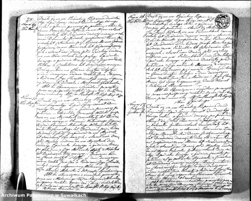 image.from.unit.number "Kięga Duplikatu Zawierajaca w sobie Akta Stanu Cywilnego od dnia 1-go Stycznia do dnia ostatniego Grudnia 1828 r. Urodzonych, Zaślubionych i Zmarłych w Parafii Kopciowskiey"
