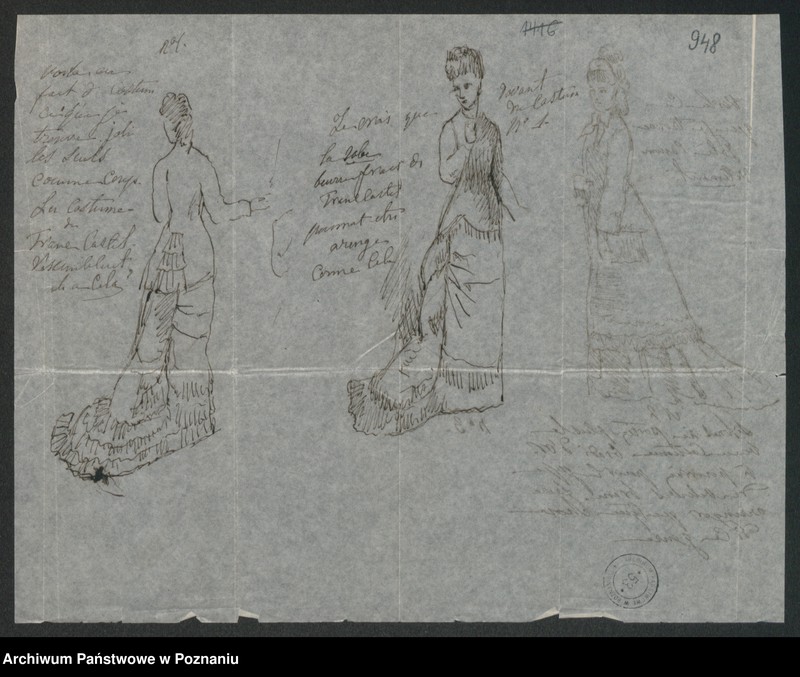 Obraz 1 z kolekcji "Szkice krawieckie w korespondencji Józefy Radolińskiej (1809-1880) z jej synem Hugonem (1841-1917) i synową Lucy Catherine Wakefield111"