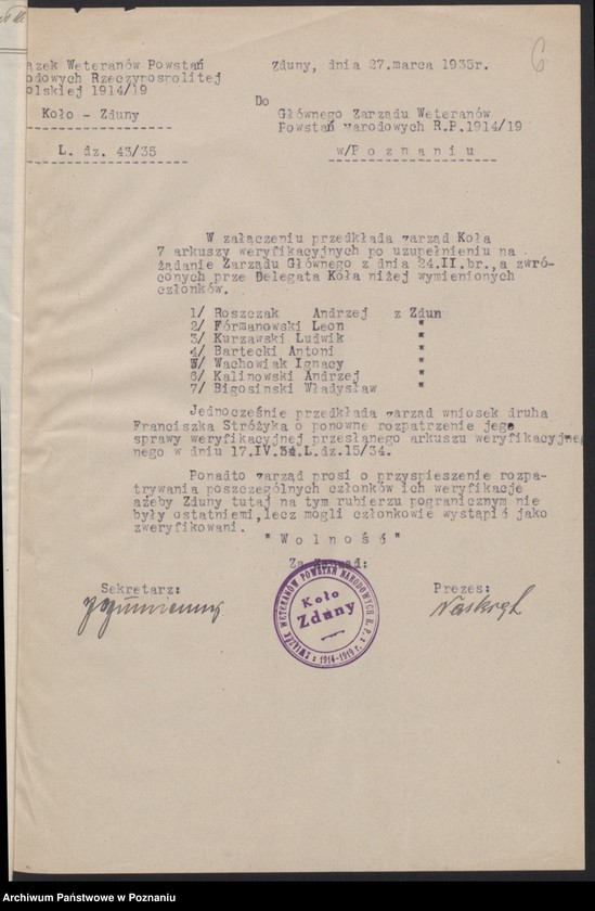 Obraz 10 z jednostki "Zduny, powiat Krotoszyn - akta koła."