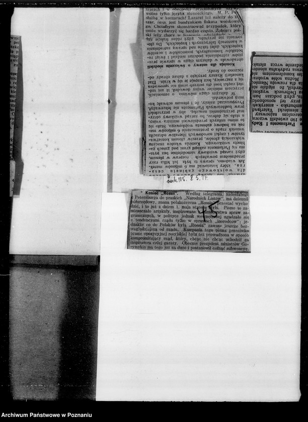 Obraz 20 z jednostki "Sprawy Polaków na terenie zaborów i zagranicą [Wycinki prasowe]"