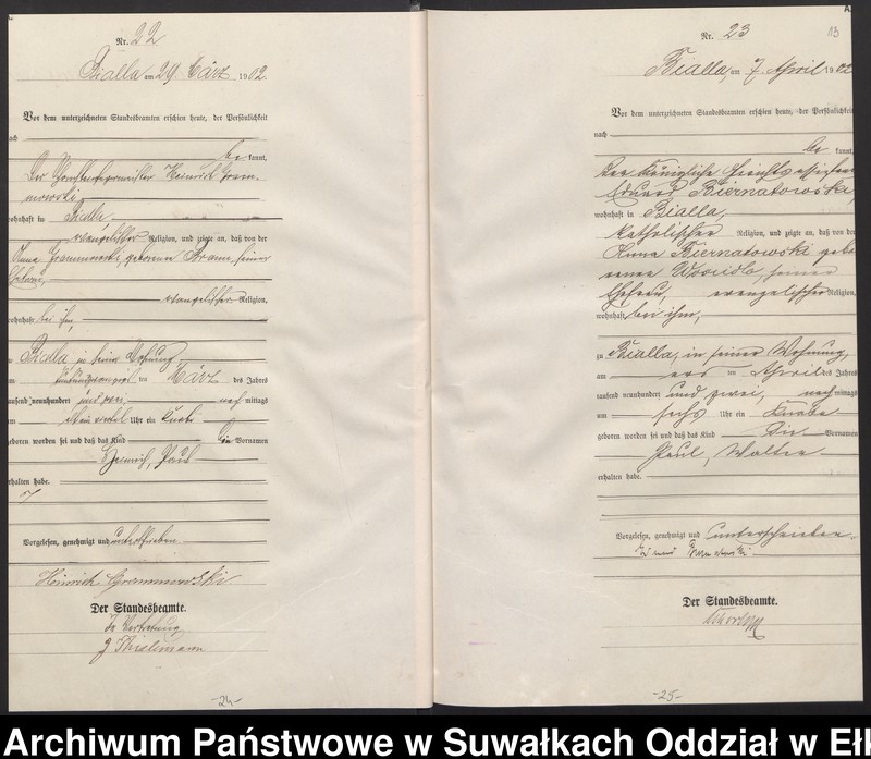 image.from.unit.number "Geburts-Haupt-Register des Königlichen Preussischen Standes-Amtes Bialla Kreis Johannisburg"