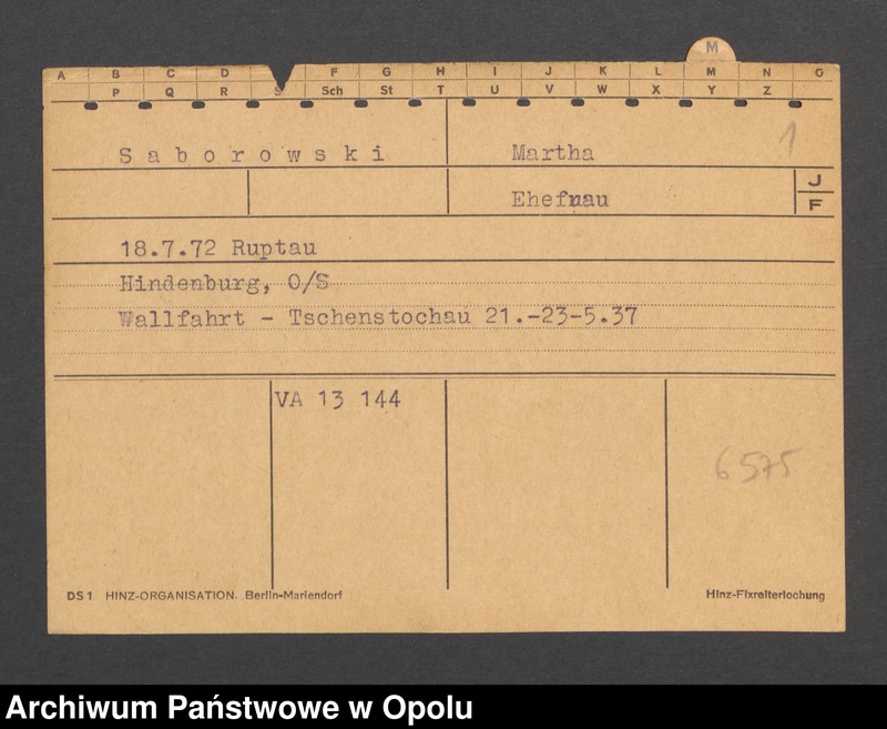 Obraz 3 z jednostki "[Saborowski Martha, ur. 18.7.1872 Ruptau]"