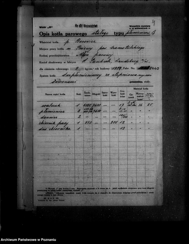 Obraz 8 z jednostki "Młyn parowy w Pniewach powiat szamotulski nr woj. 5992"