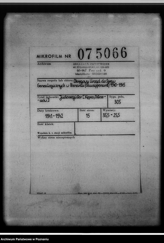 image.from.unit.number "Judenregister [Kępno, Ostrzeszów]"