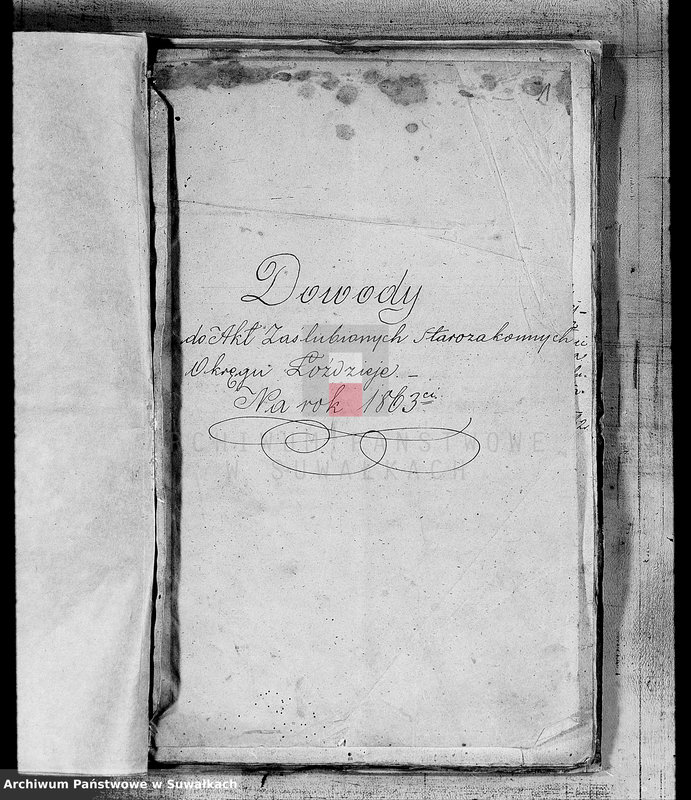 image.from.unit.number "Dowody do akt zaślubionych Starozakonnych Okręgu Łoździeje na rok 1863"