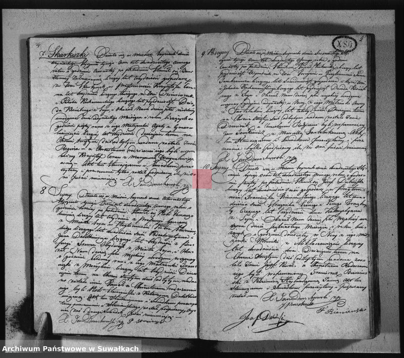 image.from.unit.number "Akta urodzonych, umarłych i zaślubionych w roku 1828 parafij seyneńskiey"