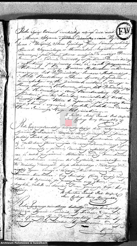 image.from.unit.number "Akta Zaślubionych Gminy Krasnopolskiey R-ku 1822. Powiat Seyneński. Województwo Augstowskie."