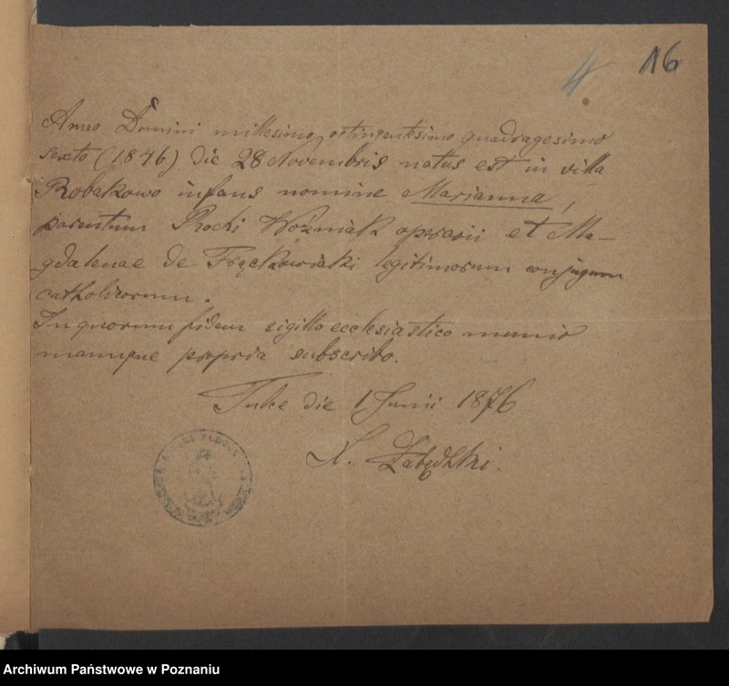 Obraz 18 z jednostki "Die von den Verlobten zum Aufgebot beigebrachten Urkunden pro 1877"