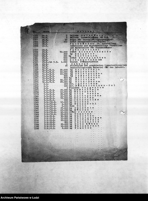 Obraz 10 z jednostki "Bedarfsmeldungen [Kopie skierowanych do Getto Verwaltung (Zarządu Getta) zapotrzebowań na surowce, materiały, narzędzia, maszyny itp. potrzebne resortom pracy do produkcji]"