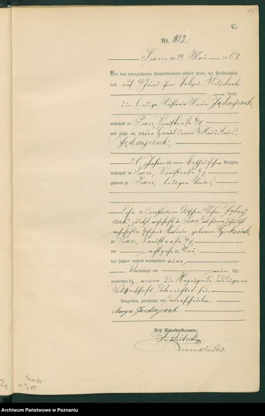 Obraz 19 z jednostki "Księga miejscowa zgonów tom III"