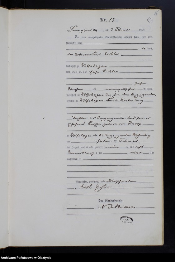 image.from.unit.number "Sterbe-Haupt-Register Nr 1 - 100"