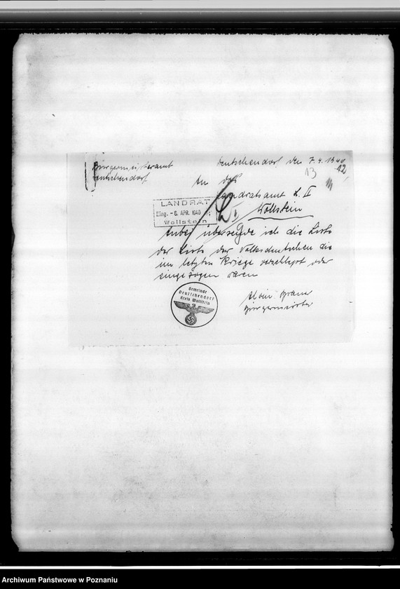 Obraz 17 z jednostki "Spisy miejscowych Niemców z powiatu wolsztyńskiego służących w wojsku polskim lub internowanych przez polskie władze"