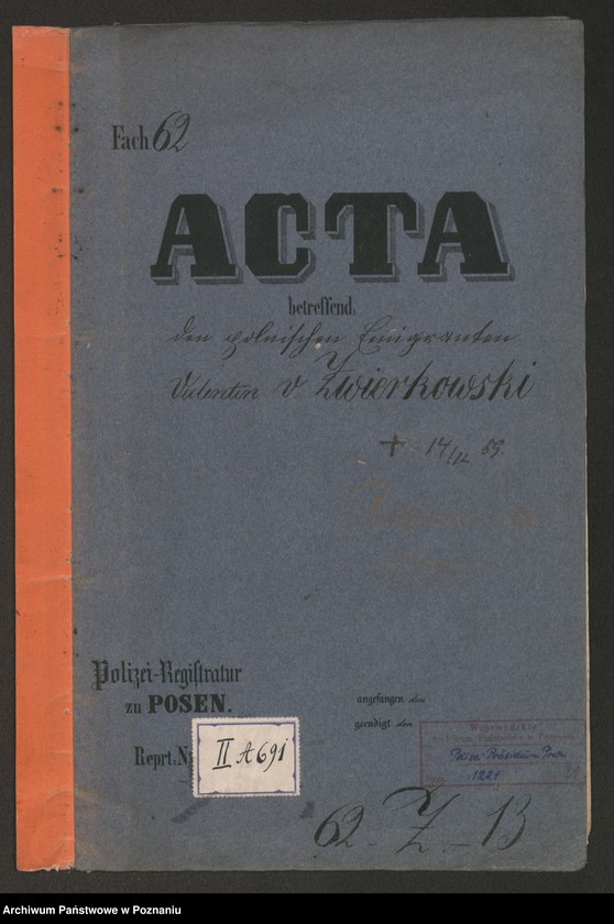 Obraz 2 z jednostki "A. betr. den polnischen Emigranten Valentin von Zwierkowski"