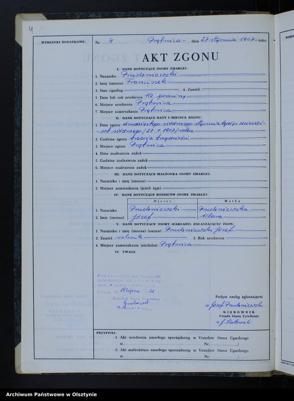 image.from.unit.number "Księga akt zgonu Nr 1 - 26, 1 - 22, 1-24, 1-15, 1-22, 1-17, 1-28; /przepisana w języku polskim z oryginału niemieckiego w dniach 19.07.1961 - 25.07.1961/"