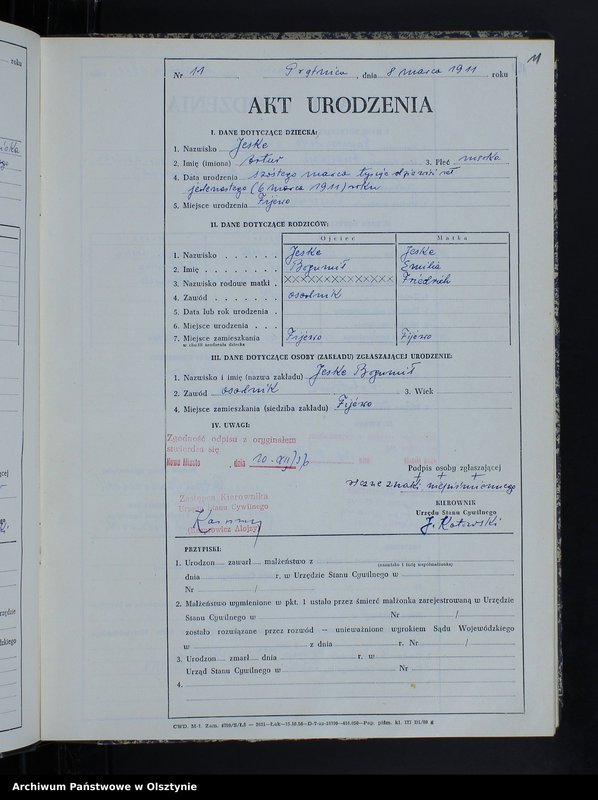 image.from.unit.number "Księga urodzeń Nr 1 - 57, 1-57, 1-74 /przepisana w języku polskim z oryginału niemieckiego w dniu 10.12.1956r./"