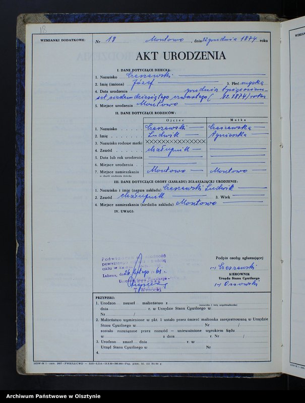 image.from.team "Urząd Stanu Cywilnego w Zwiniarzu pow. nowomiejski"
