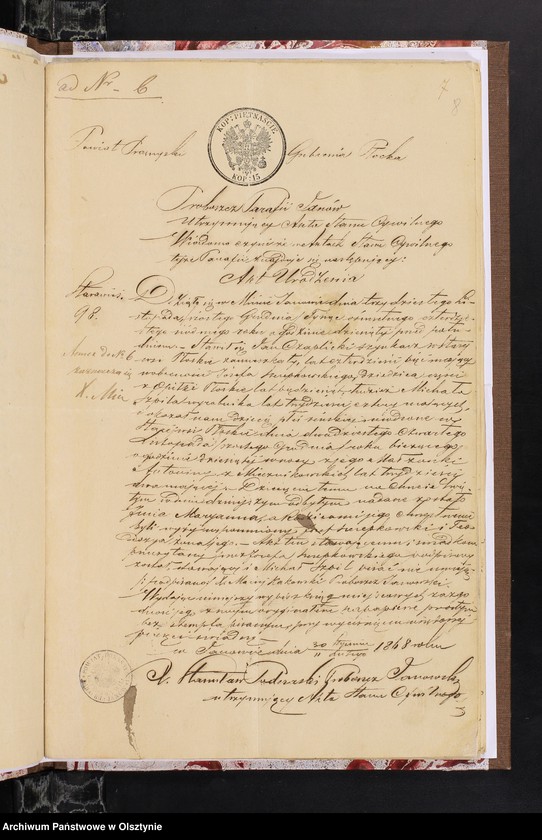 image.from.unit.number "Annexa z Parafij Janowiec składające się z kart czterdziestu za rok 1868"