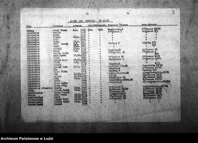 Obraz 6 z jednostki "[Alfabetyczny spis mieszkańców getta. Litera J]"