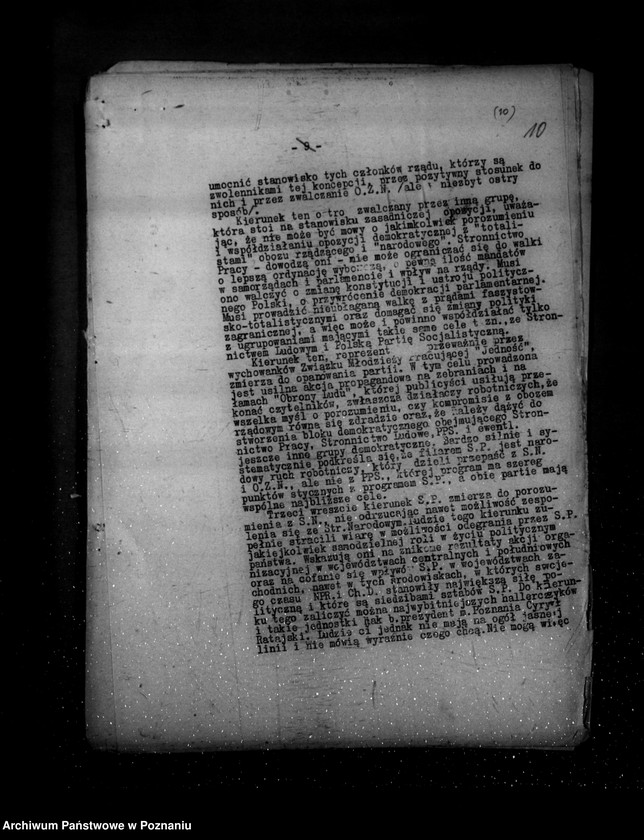 Obraz 14 z jednostki "Sprawozdania z polskiego legalnego ruchu politycznego za miesiące styczeń-lipiec 1939 r."