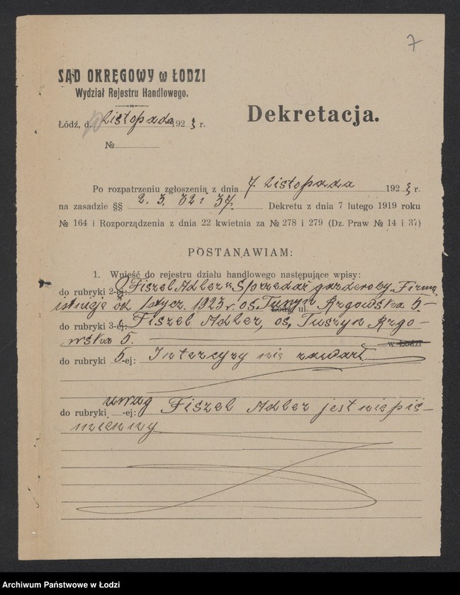 Obraz 9 z jednostki "Adler Fiszel- sprzedaż garderoby"