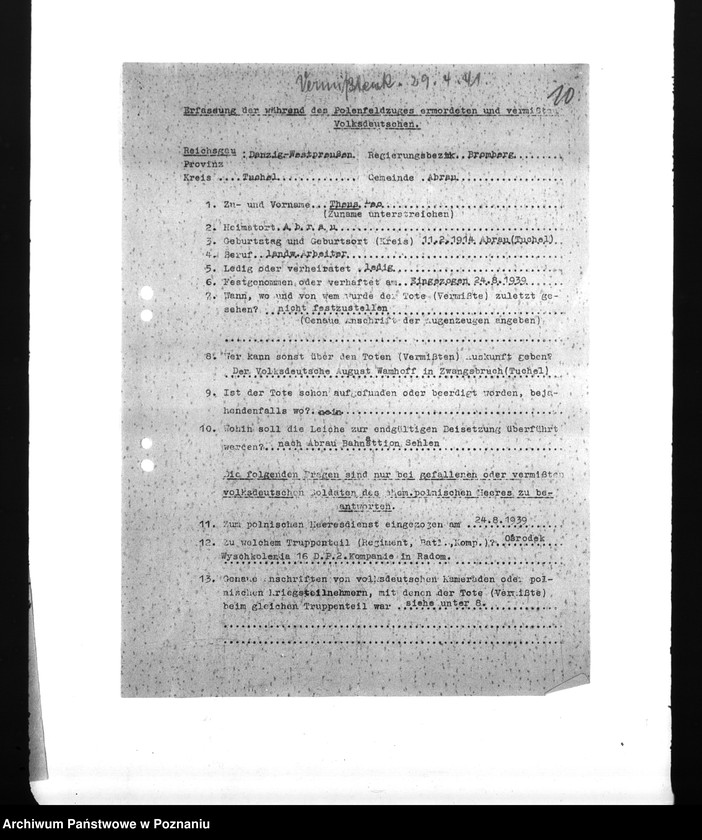 Obraz 14 z jednostki "Amtliche Meldungen Kreis Tuchel (Tuchola)"