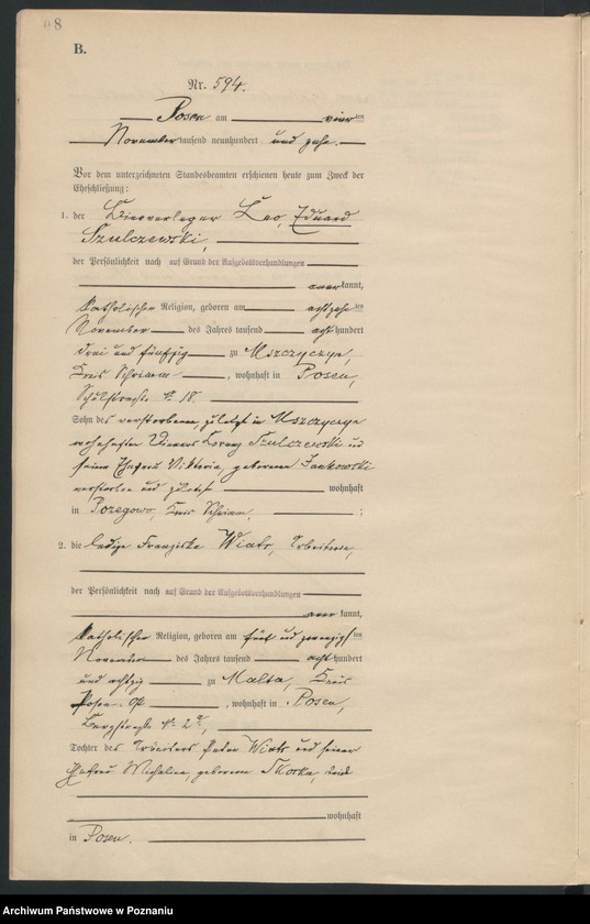 Obraz 9 z jednostki "Księga miejscowa małżeństw tom III [Rejestr główny małżeństw]"