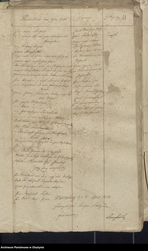 image.from.unit.number "Rechnung über die Einnahme und Ausgabe der evangelkischen Kirchenkasse zu Wartenburg"