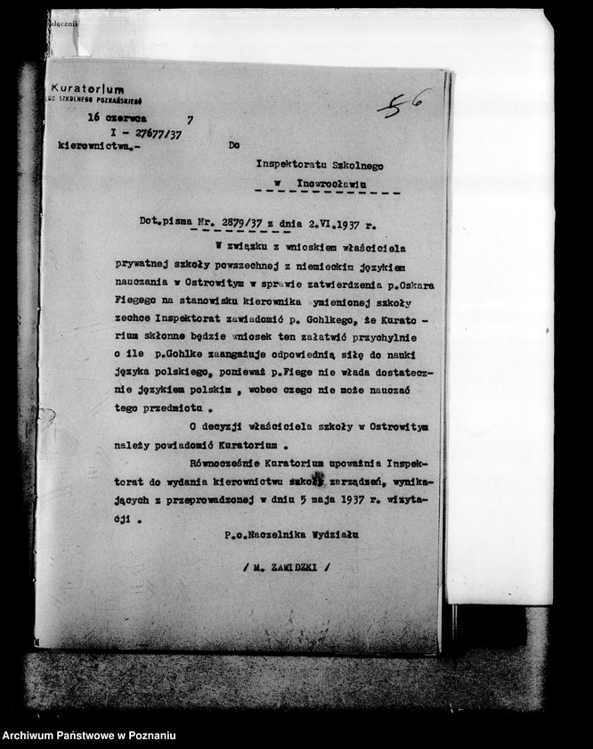 Obraz 9 z jednostki "Prywatna Szkoła Powszechna z niemieckim językiem nauczania- Ostrowite powiat Mogilno"