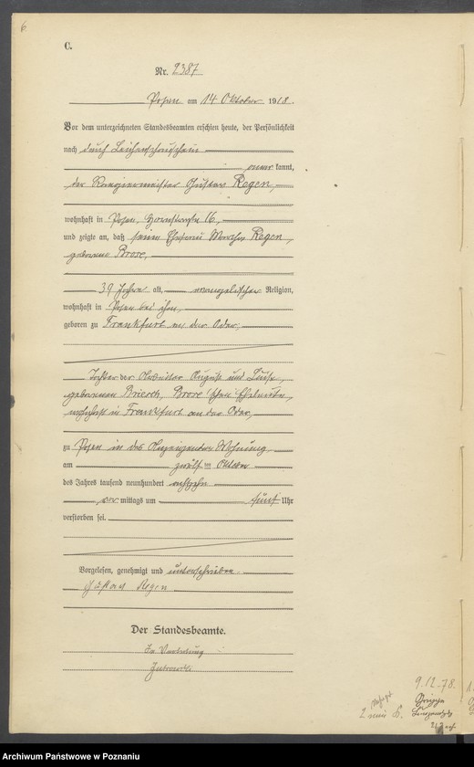 Obraz 8 z jednostki "Księga miejscowa zgonów tom VI [Rejestr główny zgonów]"