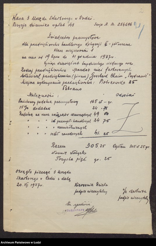 Obraz 4 z jednostki "Przędzanić- Chaim Grosbard- sprzedaż nici farbowanych"