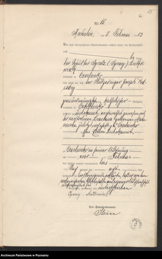 Obraz 18 z jednostki "Sterbe-Haupt-Register"