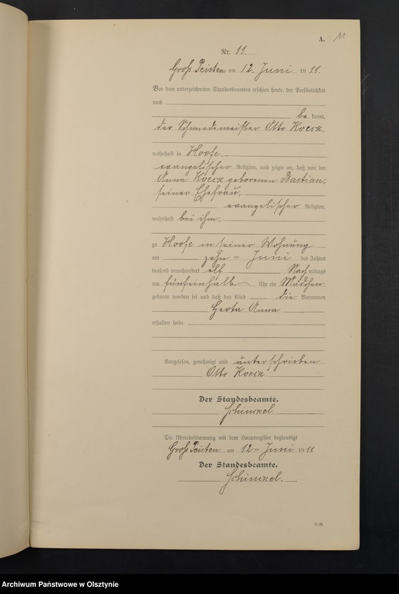 image.from.unit.number "Geburts-Neben-Register Nr 1 - 26 [Księga urodzeń- wtóropis ]"