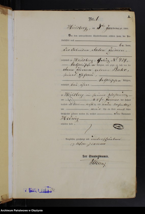 image.from.unit.number "Geburts-Haupt-Register Nr 1 - 191"