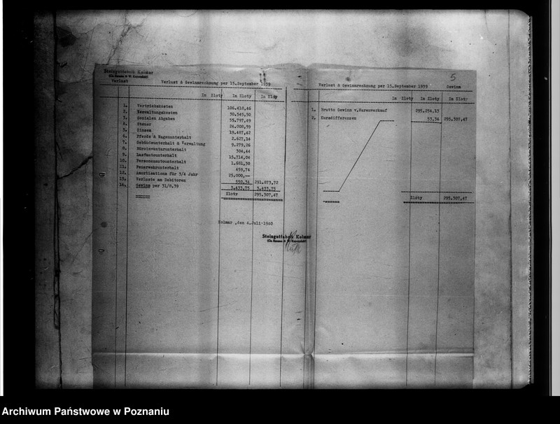 Obraz 9 z jednostki "Steingutfabrik Kolmar [bilans za 1939 r.]."