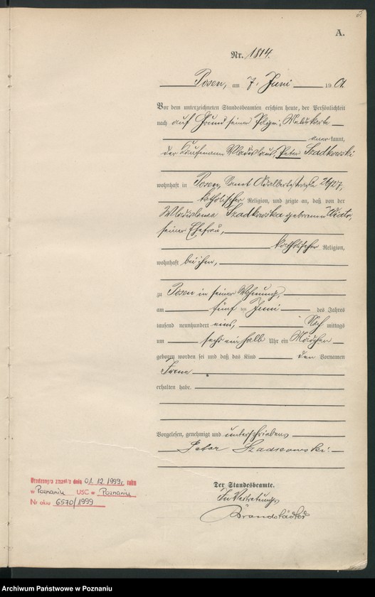 Obraz 8 z jednostki "Księga miejscowa urodzeń t. IV"