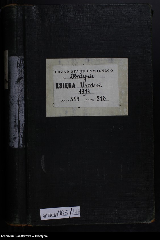 image.from.unit.number "Geburts-Haupt-Register Tom II, Nr 599-816"