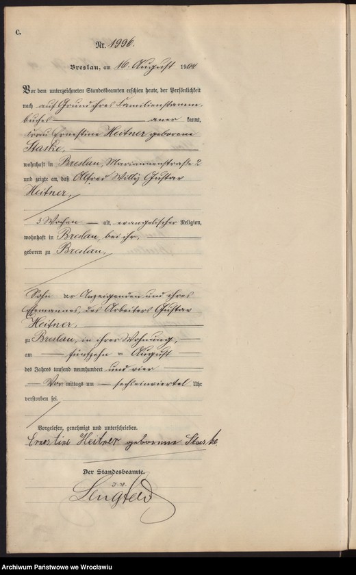 image.from.unit.number "Sterbe-Neben-Register Breslau I 1904 Band 6"