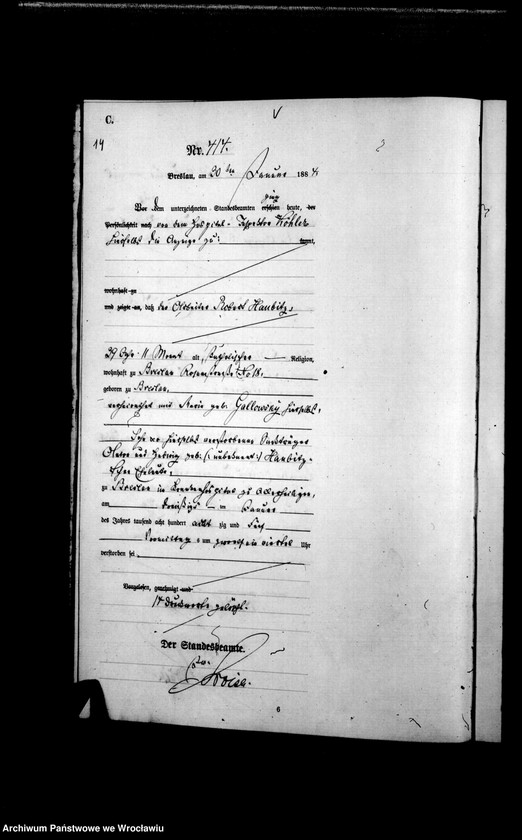 image.from.unit.number "Sterbe-Haupt-Register Breslau I 1885 Band 2"