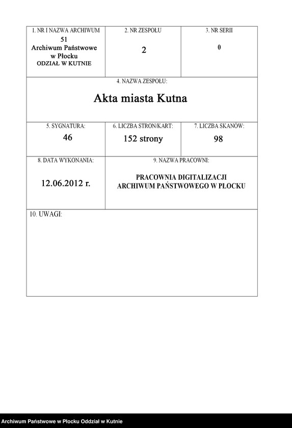 image.from.unit.number "Akta Magistratu miasta Kutna tyczące się Elekcji i Aprobacji Starszych Rabinów i Urzędników Kahalnych Dozorów Bożniczych"