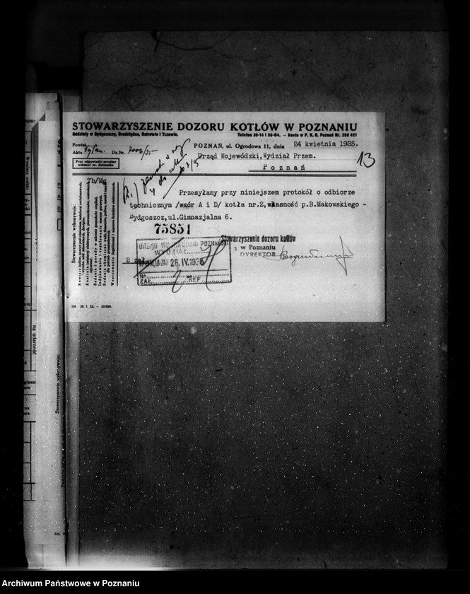 Obraz 17 z jednostki "Warsztat wulkanizacyjny B. Makowskiego w Bydgoszczy, Bydgoszcz - nr woj. 6647"