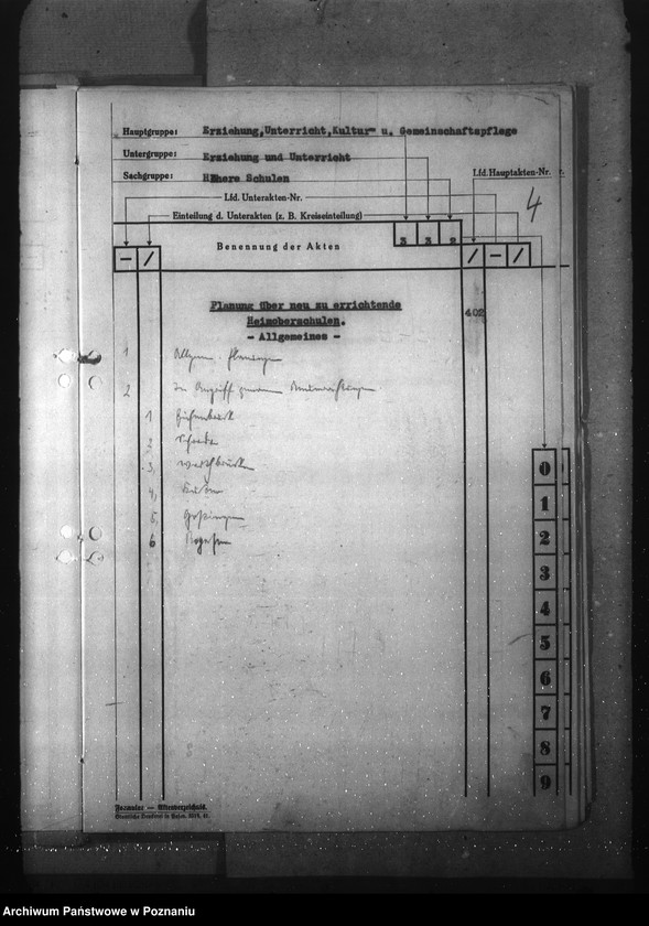 Obraz 8 z jednostki "Aktenplan der Heimoberschulen"